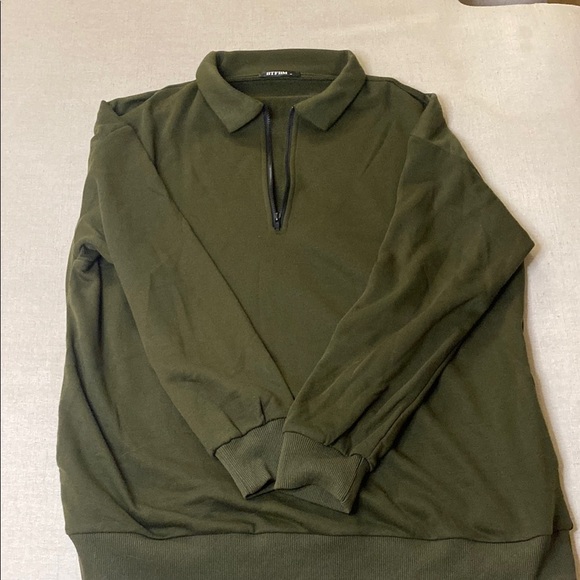 Women's Quarter Zip Sweatshirt Collared Oversized Casual Long Sleeve Pullover - Picture 4 of 5